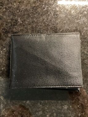 Black Elephant Leather 2-Pocket Credit Card Case